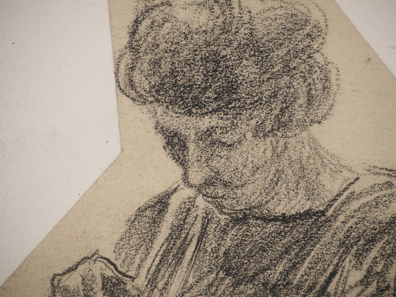 Maximilien LUCE : La couturière, Dessin original (photo de détail 4) - Crédit photo : Galerie Art.Paris