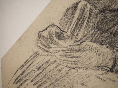 Maximilien LUCE : La couturière, Dessin original (photo de détail 5) - Crédit photo : Galerie Art.Paris