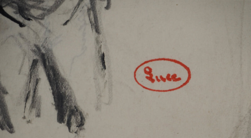 Maximilien LUCE : Anatomie musculaire, Dessin original (photo de détail 3) - Crédit photo : Galerie Art.Paris