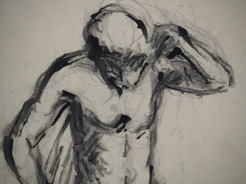 Maximilien LUCE : Anatomie musculaire, Dessin original (photo de détail 4) - Crédit photo : Galerie Art.Paris
