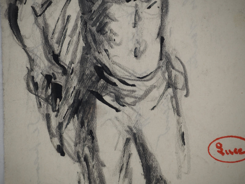 Maximilien LUCE : Anatomie musculaire, Dessin original (photo de détail 5) - Crédit photo : Galerie Art.Paris