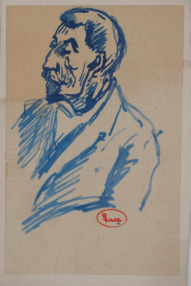 Maximilien LUCE : Portrait à la moustache, Dessin original (vue générale) - Crédit photo : Galerie Art.Paris