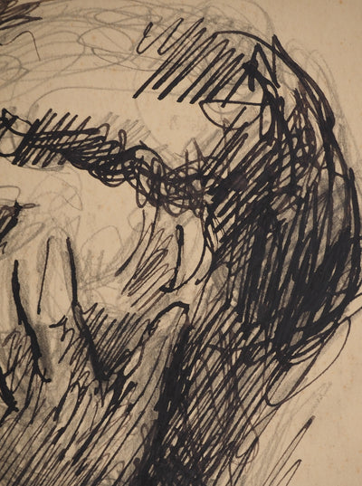 Maximilien LUCE : Le penseur, Dessin original (photo de détail 5) - Crédit photo : Galerie Art.Paris