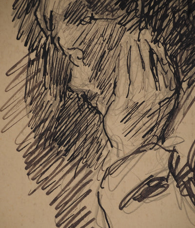 Maximilien LUCE : L'ennui, Dessin original (photo de détail 5) - Crédit photo : Galerie Art.Paris