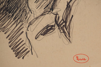 Maximilien LUCE : L'ennui, Dessin original (photo de détail 2) - Crédit photo : Galerie Art.Paris