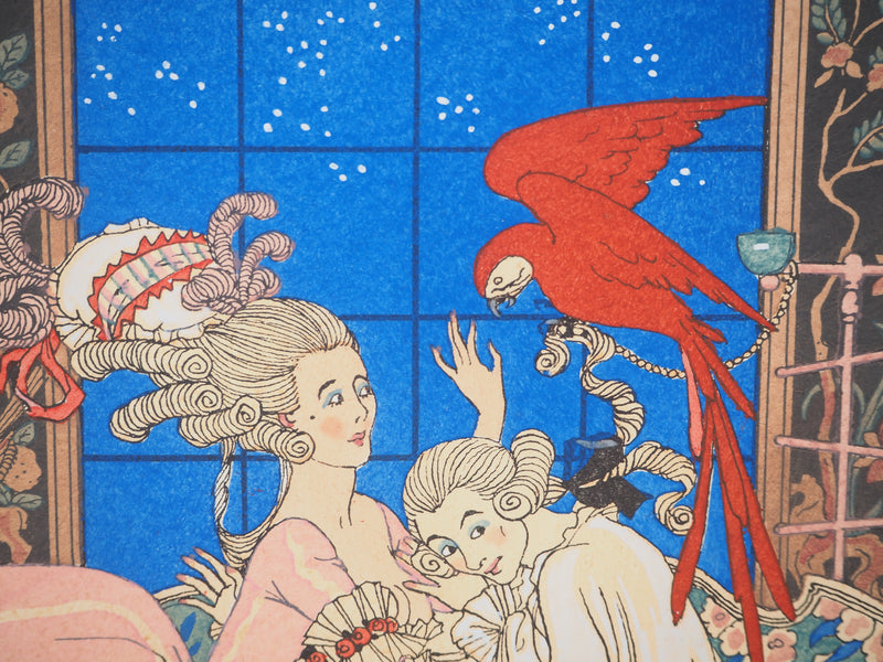 Georges BARBIER : Le perroquet jaloux, Lithographie originale (photo de détail 5) - Crédit photo : Galerie Art.Paris