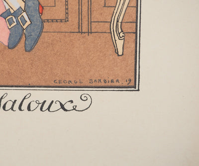 Georges BARBIER : Le perroquet jaloux, Lithographie originale (photo de détail 2) - Crédit photo : Galerie Art.Paris