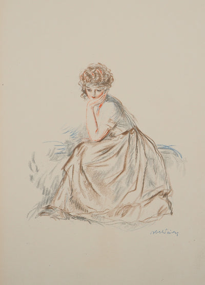 Georges BARBIER : Muse pensive, Lithographie originale (photo de détail 3) - Crédit photo : Galerie Art.Paris