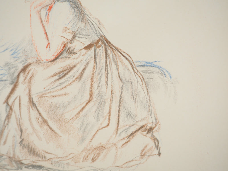 Georges BARBIER : Muse pensive, Lithographie originale (photo de détail 5) - Crédit photo : Galerie Art.Paris