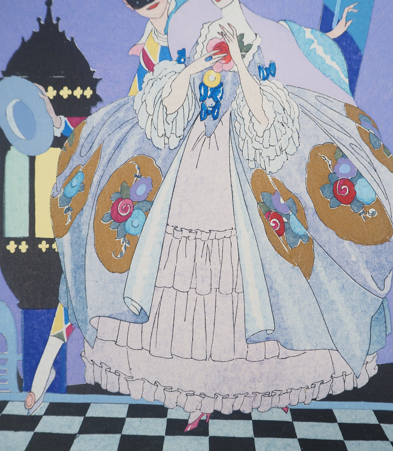 Umberto BRUNELLESCHI : Le bal masqué, Lithographie originale (photo de détail 6) - Crédit photo : Galerie Art.Paris