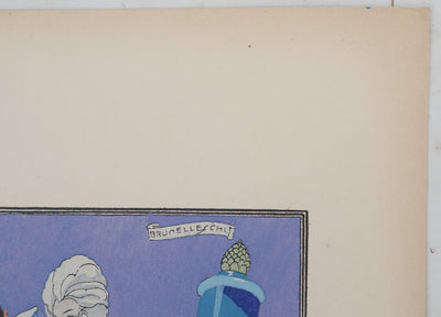 Umberto BRUNELLESCHI : Le bal masqué, Lithographie originale (photo de détail 2) - Crédit photo : Galerie Art.Paris