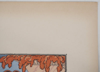 Georges BARBIER : La leçon de musique, Lithographie originale (photo de détail 6) - Crédit photo : Galerie Art.Paris