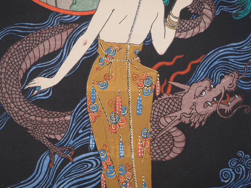 Georges BARBIER : Préparation pour le bal, Lithographie originale (photo de détail 5) - Crédit photo : Galerie Art.Paris