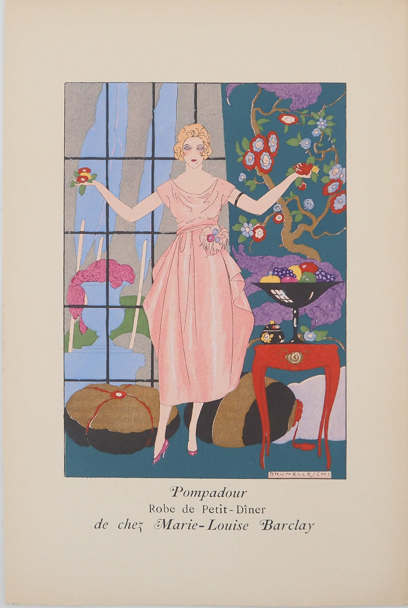 Umberto BRUNELLESCHI : Robe de jour, Lithographie originale (vue générale) - Crédit photo : Galerie Art.Paris