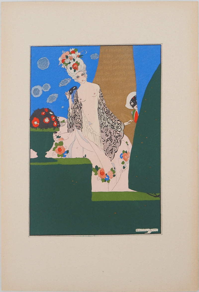 Umberto BRUNELLESCHI : Soirée à Venise, Lithographie originale (vue générale) - Crédit photo : Galerie Art.Paris
