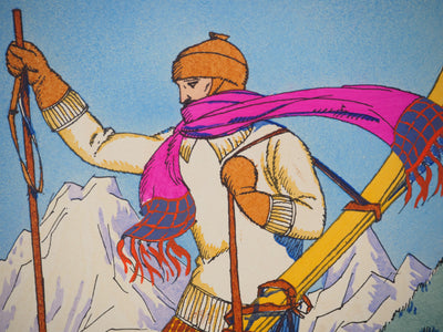 Maurice TAQUOI : Chic jusqu'aux pistes, Lithographie originale (photo de détail 4) - Crédit photo : Galerie Art.Paris