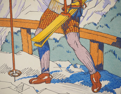 Maurice TAQUOI : Chic jusqu'aux pistes, Lithographie originale (photo de détail 5) - Crédit photo : Galerie Art.Paris