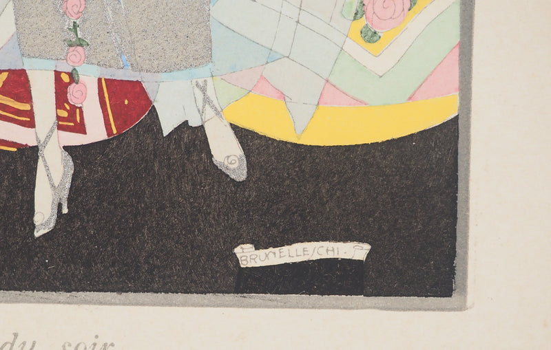 Umberto BRUNELLESCHI : Tenue de soirée, Lithographie originale (photo de détail 2) - Crédit photo : Galerie Art.Paris