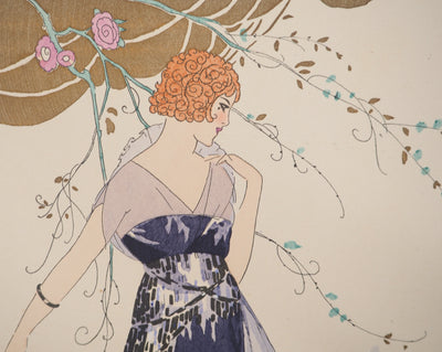 Umberto BRUNELLESCHI : Robe du soir couture, Lithographie originale (photo de détail 4) - Crédit photo : Galerie Art.Paris