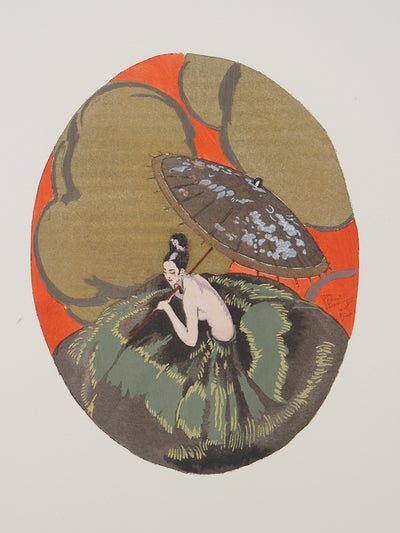 Jean-Gabriel DOMERGUE : Jean-Gabriel DOMERGUE (1889-1962), Lithographie originale (photo de détail 3) - Crédit photo : Galerie Art.Paris