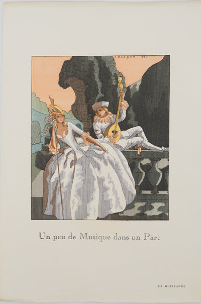 CADOGAN : Sérénade dans le parc, Lithographie originale (vue générale) - Crédit photo : Galerie Art.Paris