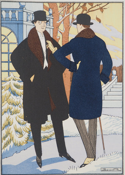 Léon BONNOTTE : L'hiver en haute couture, Lithographie originale (photo de détail 3) - Crédit photo : Galerie Art.Paris