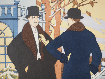 Léon BONNOTTE : L'hiver en haute couture, Lithographie originale (photo de détail 4) - Crédit photo : Galerie Art.Paris