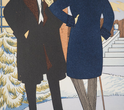 Léon BONNOTTE : L'hiver en haute couture, Lithographie originale (photo de détail 5) - Crédit photo : Galerie Art.Paris