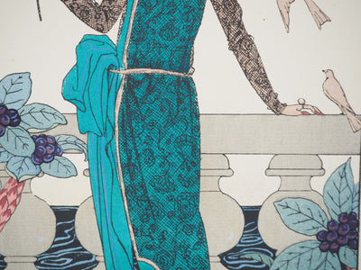 Georges BARBIER : Modèle aux colombes, Lithographie originale (photo de détail 5) - Crédit photo : Galerie Art.Paris