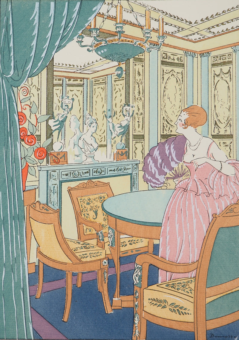 Léon BONNOTTE : Appartement parisien, Lithographie originale (photo de détail 3) - Crédit photo : Galerie Art.Paris