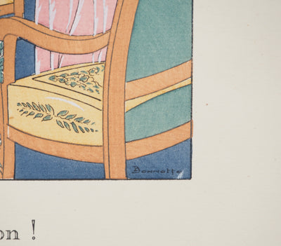 Léon BONNOTTE : Appartement parisien, Lithographie originale (photo de détail 2) - Crédit photo : Galerie Art.Paris