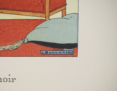 Léon BONNOTTE : Gentlemen au fumoir, Lithographie originale (photo de détail 2) - Crédit photo : Galerie Art.Paris