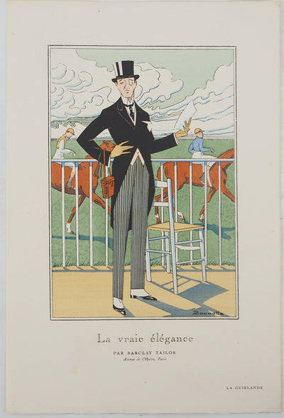 Léon BONNOTTE : Elégance et course de chevaux, Lithographie originale (vue générale) - Crédit photo : Galerie Art.Paris