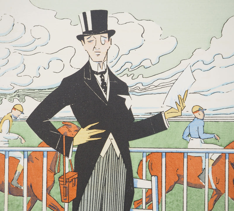 Léon BONNOTTE : Elégance et course de chevaux, Lithographie originale (photo de détail 4) - Crédit photo : Galerie Art.Paris