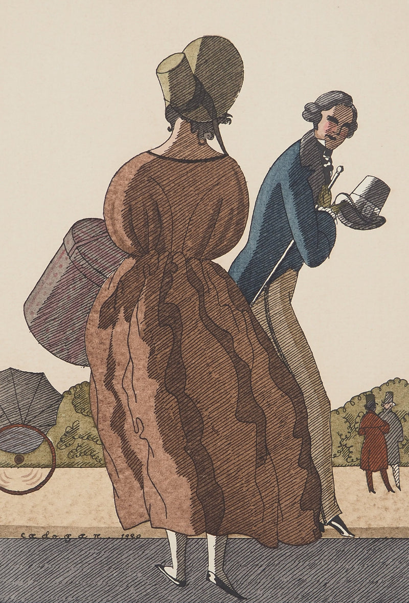 CADOGAN : Au beau temps des tuileries, Lithographie originale (photo de détail 3) - Crédit photo : Galerie Art.Paris