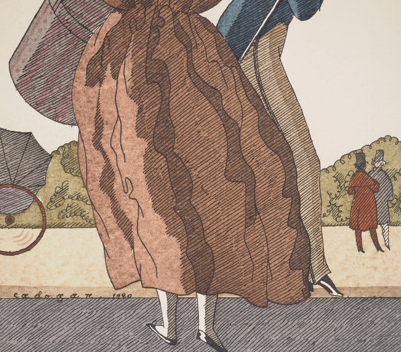 CADOGAN : Au beau temps des tuileries, Lithographie originale (photo de détail 5) - Crédit photo : Galerie Art.Paris