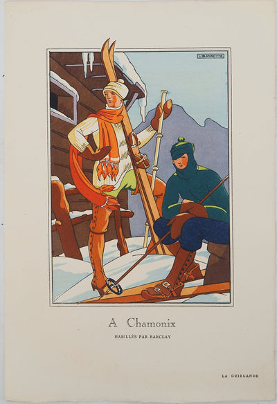 Léon BONNOTTE : Vacances à Chamonix, Lithographie originale (vue générale) - Crédit photo : Galerie Art.Paris