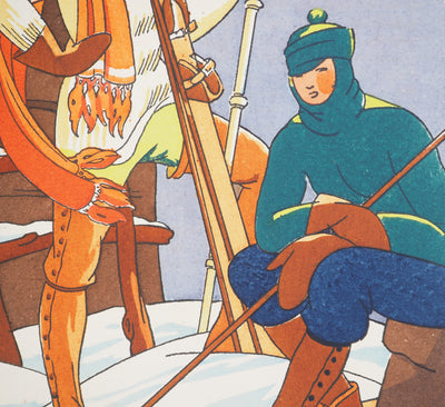 Léon BONNOTTE : Vacances à Chamonix, Lithographie originale (photo de détail 5) - Crédit photo : Galerie Art.Paris