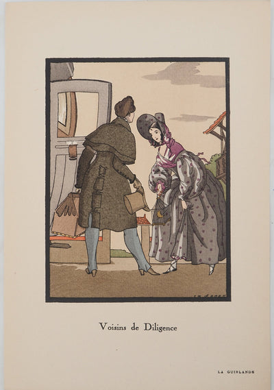CADOGAN : Voisins de diligence, Lithographie originale (vue générale) - Crédit photo : Galerie Art.Paris