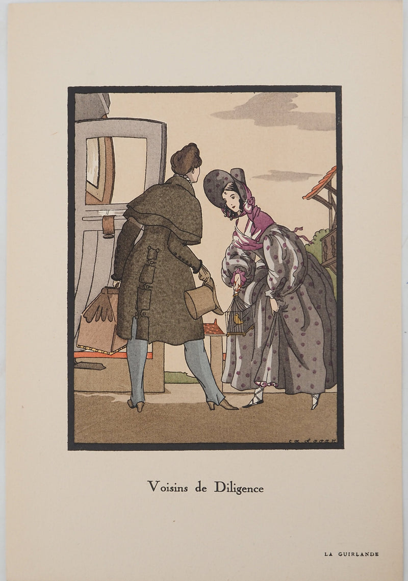 CADOGAN : Voisins de diligence, Lithographie originale (vue générale) - Crédit photo : Galerie Art.Paris