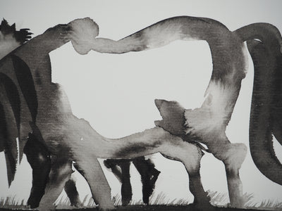 Laszlo TIBAY : Les chevaux sauvages, Dessin original (photo de détail 5) - Crédit photo : Galerie Art.Paris