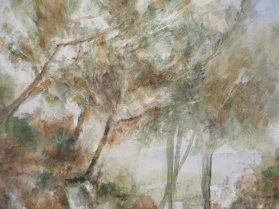 Gilbert PASTOR : Ruine entourée d'arbres , Aquarelle originale (photo de détail 3) - Crédit photo : Galerie Art.Paris