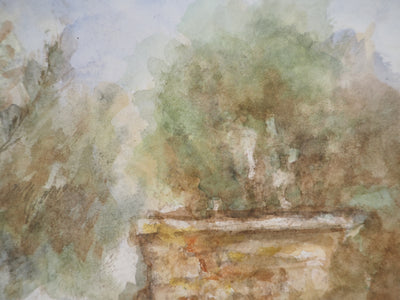 Gilbert PASTOR : Ruine entourée d'arbres , Aquarelle originale (photo de détail 5) - Crédit photo : Galerie Art.Paris