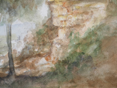 Gilbert PASTOR : Ruine entourée d'arbres , Aquarelle originale (photo de détail 6) - Crédit photo : Galerie Art.Paris