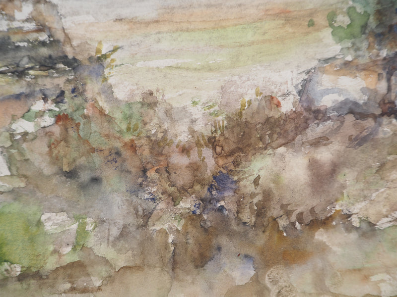 Gilbert PASTOR : Vue sur une chaine de montagnes, Aquarelle originale (photo de détail 4) - Crédit photo : Galerie Art.Paris
