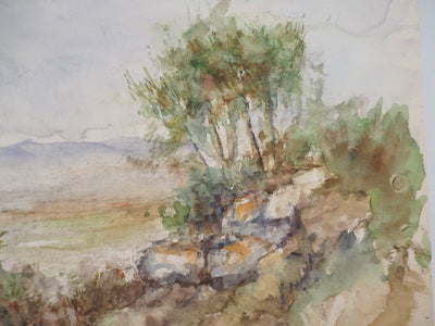Gilbert PASTOR : Vue sur une chaine de montagnes, Aquarelle originale (photo de détail 5) - Crédit photo : Galerie Art.Paris