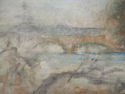 Gilbert PASTOR : Rivière sous la brume , Aquarelle originale (photo de détail 3) - Crédit photo : Galerie Art.Paris
