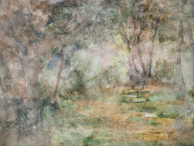 Gilbert PASTOR : Forêt sous un puit de lumière , Aquarelle originale (photo de détail 3) - Crédit photo : Galerie Art.Paris