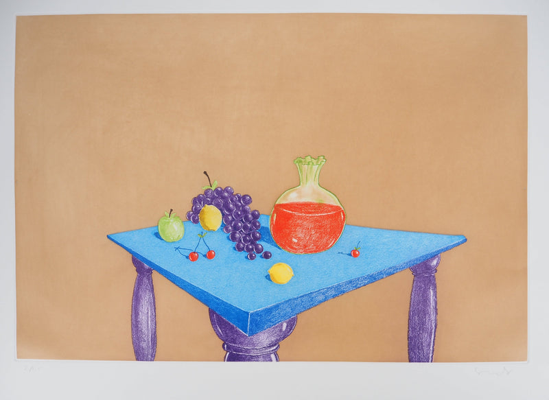 George CONDO : La table, Gravure originale (photo de détail 4) - Crédit photo : Galerie Art.Paris
