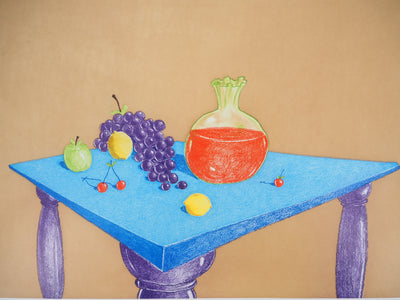 George CONDO : La table, Gravure originale (photo de détail 5) - Crédit photo : Galerie Art.Paris